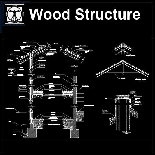 Wood Structure Details - CAD Design | Download CAD Drawings | AutoCAD Blocks | AutoCAD Symbols | CAD Drawings | Architecture Details│Landscape Details | See more about AutoCAD, Cad Drawing and Architecture Details