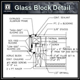 Free CAD Details-Glass Block Detail - CAD Design | Download CAD Drawings | AutoCAD Blocks | AutoCAD Symbols | CAD Drawings | Architecture Details│Landscape Details | See more about AutoCAD, Cad Drawing and Architecture Details