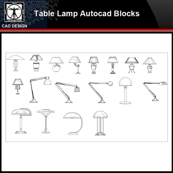 ★【 Modern Table Lamp Autocad Blocks】-All kinds of Autocad Blocks Collection - CAD Design | Download CAD Drawings | AutoCAD Blocks | AutoCAD Symbols | CAD Drawings | Architecture Details│Landscape Details | See more about AutoCAD, Cad Drawing and Architecture Details