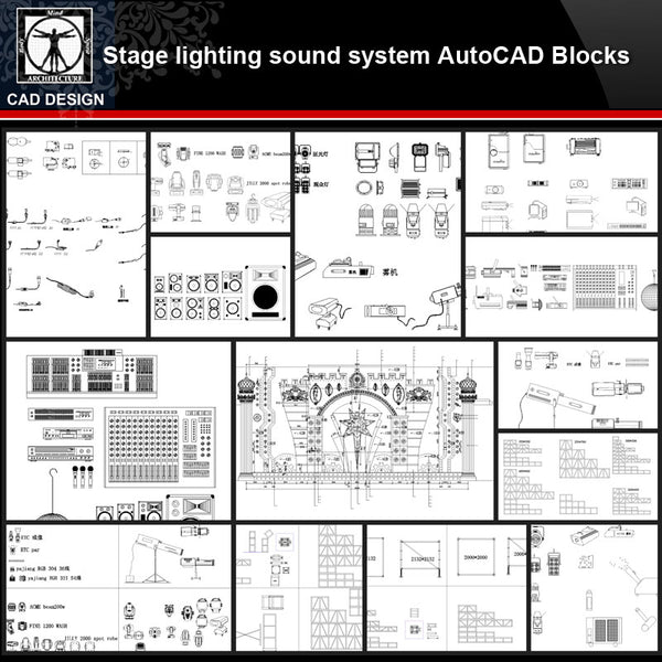 ★【State lighting sound system Autocad Blocks Collections】All kinds of State lighting CAD Drawings - CAD Design | Download CAD Drawings | AutoCAD Blocks | AutoCAD Symbols | CAD Drawings | Architecture Details│Landscape Details | See more about AutoCAD, Cad Drawing and Architecture Details