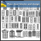 Main door blocks and design - CAD Design | Download CAD Drawings | AutoCAD Blocks | AutoCAD Symbols | CAD Drawings | Architecture Details│Landscape Details | See more about AutoCAD, Cad Drawing and Architecture Details