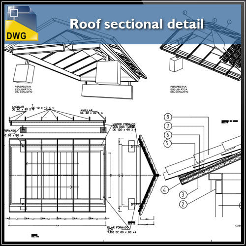 Roof sectional detail cad drawing - CAD Design | Download CAD Drawings | AutoCAD Blocks | AutoCAD Symbols | CAD Drawings | Architecture Details│Landscape Details | See more about AutoCAD, Cad Drawing and Architecture Details
