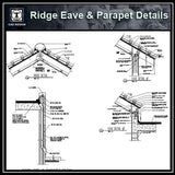 Ridge Eave & Parapet Details - CAD Design | Download CAD Drawings | AutoCAD Blocks | AutoCAD Symbols | CAD Drawings | Architecture Details│Landscape Details | See more about AutoCAD, Cad Drawing and Architecture Details