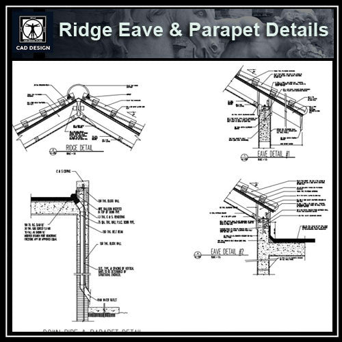 Parapet Box Ridge Ridge Eave & Parapet Details | CAD Download – CAD Design | Free CAD ...