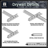 Drywall Details - CAD Design | Download CAD Drawings | AutoCAD Blocks | AutoCAD Symbols | CAD Drawings | Architecture Details│Landscape Details | See more about AutoCAD, Cad Drawing and Architecture Details