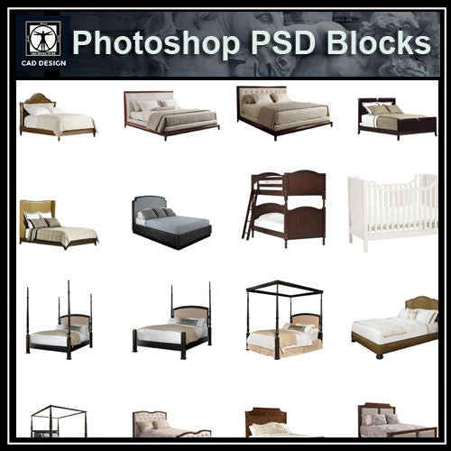 Photoshop PSD Bed Blocks V3 - CAD Design | Download CAD Drawings | AutoCAD Blocks | AutoCAD Symbols | CAD Drawings | Architecture Details│Landscape Details | See more about AutoCAD, Cad Drawing and Architecture Details