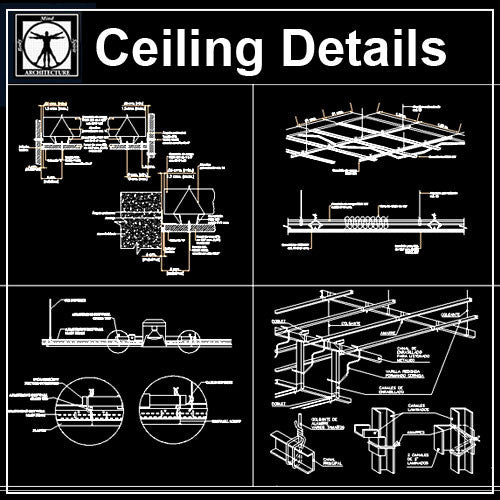 Ceiling Details V1 - CAD Design | Download CAD Drawings | AutoCAD Blocks | AutoCAD Symbols | CAD Drawings | Architecture Details│Landscape Details | See more about AutoCAD, Cad Drawing and Architecture Details