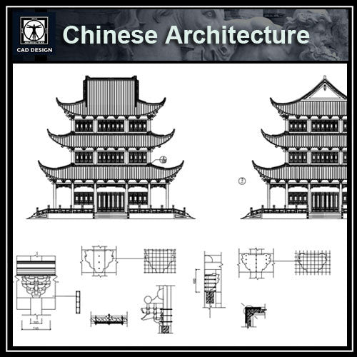 Chinese Architecture CAD Drawings - CAD Design | Download CAD Drawings | AutoCAD Blocks | AutoCAD Symbols | CAD Drawings | Architecture Details│Landscape Details | See more about AutoCAD, Cad Drawing and Architecture Details