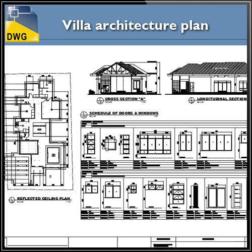 Villa architecture plan and constructions detail - CAD Design | Download CAD Drawings | AutoCAD Blocks | AutoCAD Symbols | CAD Drawings | Architecture Details│Landscape Details | See more about AutoCAD, Cad Drawing and Architecture Details