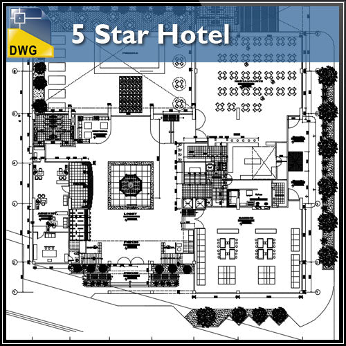 5 Star Hotel In the city - CAD Design | Download CAD Drawings | AutoCAD Blocks | AutoCAD Symbols | CAD Drawings | Architecture Details│Landscape Details | See more about AutoCAD, Cad Drawing and Architecture Details