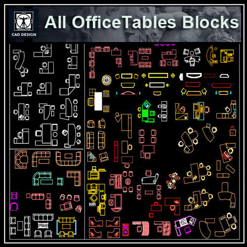 All Office Tables Blocks - CAD Design | Download CAD Drawings | AutoCAD Blocks | AutoCAD Symbols | CAD Drawings | Architecture Details│Landscape Details | See more about AutoCAD, Cad Drawing and Architecture Details
