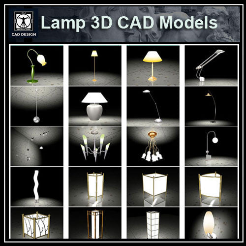 Lamp 3D Cad Models - CAD Design | Download CAD Drawings | AutoCAD Blocks | AutoCAD Symbols | CAD Drawings | Architecture Details│Landscape Details | See more about AutoCAD, Cad Drawing and Architecture Details