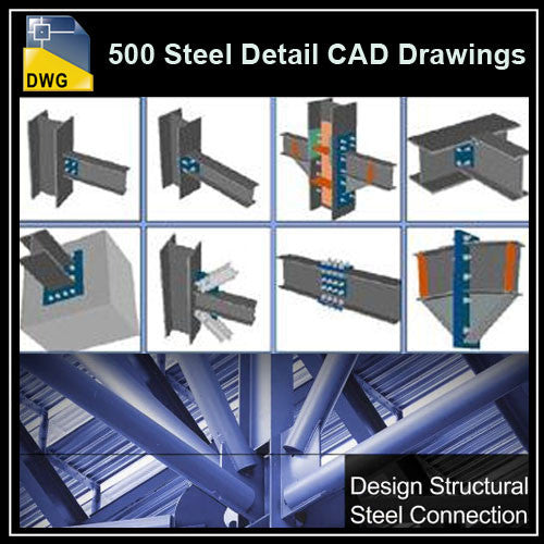 Over 500+ various type of Steel Structure Details CAD Drawings - CAD Design | Download CAD Drawings | AutoCAD Blocks | AutoCAD Symbols | CAD Drawings | Architecture Details│Landscape Details | See more about AutoCAD, Cad Drawing and Architecture Details