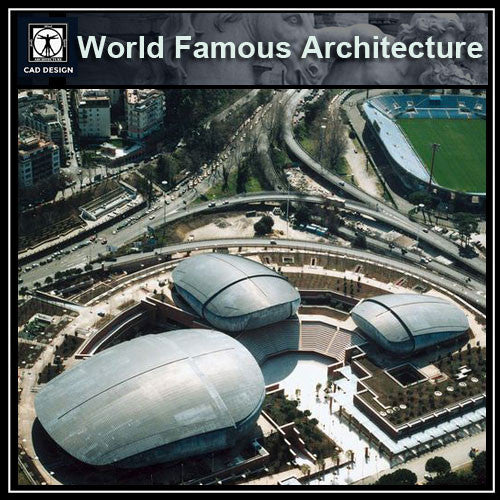 Auditorium Parco della Musica-Renzo Piano - CAD Design | Download CAD Drawings | AutoCAD Blocks | AutoCAD Symbols | CAD Drawings | Architecture Details│Landscape Details | See more about AutoCAD, Cad Drawing and Architecture Details