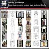 ★【Austrian Architecture Style Design】Austrian architecture · Decorative door and window style CAD Drawings - CAD Design | Download CAD Drawings | AutoCAD Blocks | AutoCAD Symbols | CAD Drawings | Architecture Details│Landscape Details | See more about AutoCAD, Cad Drawing and Architecture Details