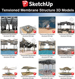 【Sketchup 3D Models】20 Types of Tensioned Membrane Structure Sketchup Models V.2 - CAD Design | Download CAD Drawings | AutoCAD Blocks | AutoCAD Symbols | CAD Drawings | Architecture Details│Landscape Details | See more about AutoCAD, Cad Drawing and Architecture Details