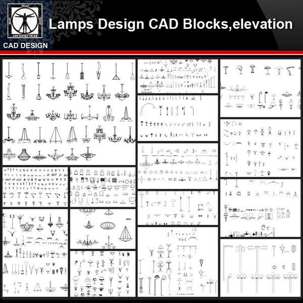 ★【Lamps Design Autocad Blocks,elevation Collections】All kinds of Lamps CAD Blocks - CAD Design | Download CAD Drawings | AutoCAD Blocks | AutoCAD Symbols | CAD Drawings | Architecture Details│Landscape Details | See more about AutoCAD, Cad Drawing and Architecture Details