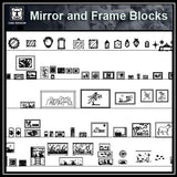 Free Interior Decorative blocks-Mirrors and picture frames - CAD Design | Download CAD Drawings | AutoCAD Blocks | AutoCAD Symbols | CAD Drawings | Architecture Details│Landscape Details | See more about AutoCAD, Cad Drawing and Architecture Details