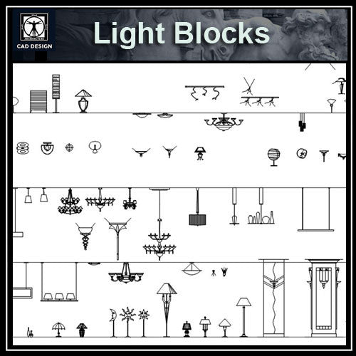 Lights and Lamps Blocks 2 - CAD Design | Download CAD Drawings | AutoCAD Blocks | AutoCAD Symbols | CAD Drawings | Architecture Details│Landscape Details | See more about AutoCAD, Cad Drawing and Architecture Details