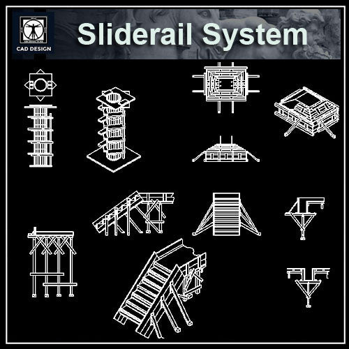 Sliderail System Details - CAD Design | Download CAD Drawings | AutoCAD Blocks | AutoCAD Symbols | CAD Drawings | Architecture Details│Landscape Details | See more about AutoCAD, Cad Drawing and Architecture Details