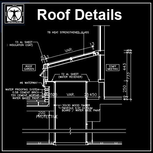 Free Roof Details 4 - CAD Design | Download CAD Drawings | AutoCAD Blocks | AutoCAD Symbols | CAD Drawings | Architecture Details│Landscape Details | See more about AutoCAD, Cad Drawing and Architecture Details