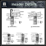Header Details - CAD Design | Download CAD Drawings | AutoCAD Blocks | AutoCAD Symbols | CAD Drawings | Architecture Details│Landscape Details | See more about AutoCAD, Cad Drawing and Architecture Details
