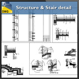 Structure & Stair detail - CAD Design | Download CAD Drawings | AutoCAD Blocks | AutoCAD Symbols | CAD Drawings | Architecture Details│Landscape Details | See more about AutoCAD, Cad Drawing and Architecture Details