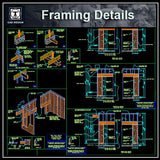 Framing Details - CAD Design | Download CAD Drawings | AutoCAD Blocks | AutoCAD Symbols | CAD Drawings | Architecture Details│Landscape Details | See more about AutoCAD, Cad Drawing and Architecture Details