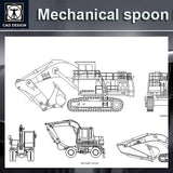 Mechanical spoon Blocks - CAD Design | Download CAD Drawings | AutoCAD Blocks | AutoCAD Symbols | CAD Drawings | Architecture Details│Landscape Details | See more about AutoCAD, Cad Drawing and Architecture Details