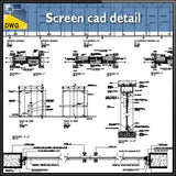 Screen cad detail - CAD Design | Download CAD Drawings | AutoCAD Blocks | AutoCAD Symbols | CAD Drawings | Architecture Details│Landscape Details | See more about AutoCAD, Cad Drawing and Architecture Details