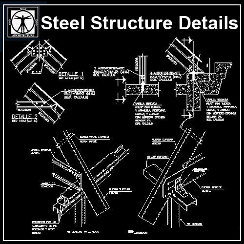 Free Steel Structure Details 2 - CAD Design | Download CAD Drawings | AutoCAD Blocks | AutoCAD Symbols | CAD Drawings | Architecture Details│Landscape Details | See more about AutoCAD, Cad Drawing and Architecture Details