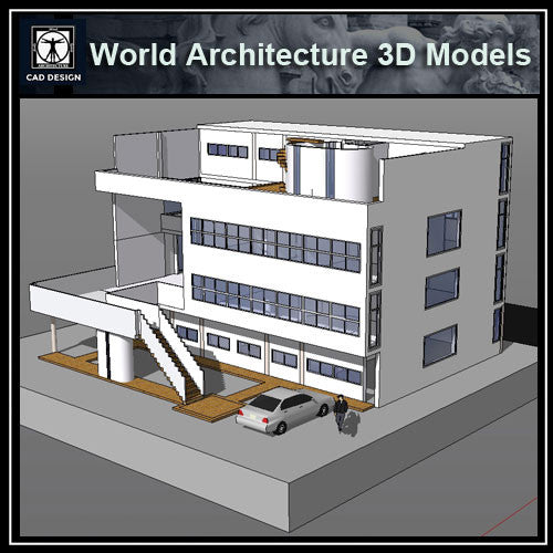 Sketchup 3D Architecture models-Villa Stein(Le Corbusier) - CAD Design | Download CAD Drawings | AutoCAD Blocks | AutoCAD Symbols | CAD Drawings | Architecture Details│Landscape Details | See more about AutoCAD, Cad Drawing and Architecture Details