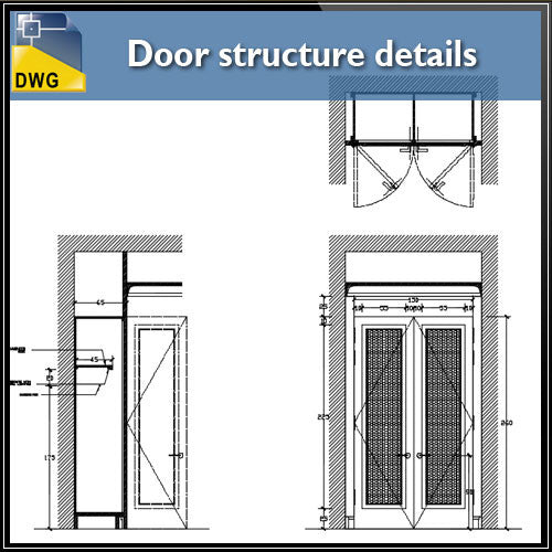 Door structure details - CAD Design | Download CAD Drawings | AutoCAD Blocks | AutoCAD Symbols | CAD Drawings | Architecture Details│Landscape Details | See more about AutoCAD, Cad Drawing and Architecture Details