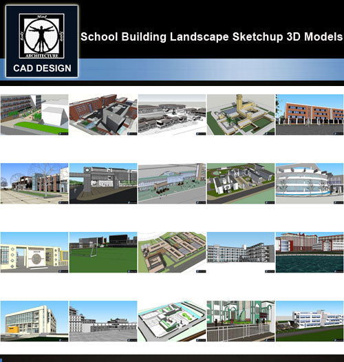 【Sketchup 3D Models】20 Types of School Design Sketchup 3D Models  V.8 - CAD Design | Download CAD Drawings | AutoCAD Blocks | AutoCAD Symbols | CAD Drawings | Architecture Details│Landscape Details | See more about AutoCAD, Cad Drawing and Architecture Details