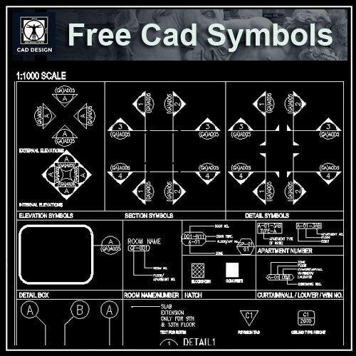 Free CAD Standard Symbols - CAD Design | Download CAD Drawings | AutoCAD Blocks | AutoCAD Symbols | CAD Drawings | Architecture Details│Landscape Details | See more about AutoCAD, Cad Drawing and Architecture Details