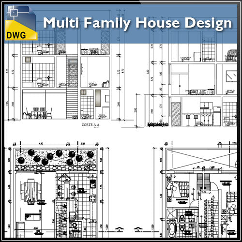 Multi Family House Design - CAD Design | Download CAD Drawings | AutoCAD Blocks | AutoCAD Symbols | CAD Drawings | Architecture Details│Landscape Details | See more about AutoCAD, Cad Drawing and Architecture Details