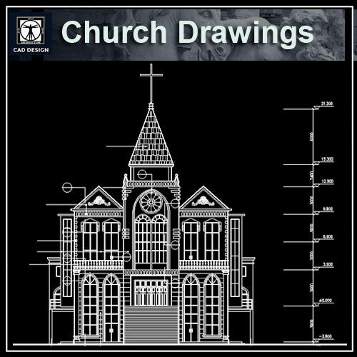 Cathedrals and Church  1 - CAD Design | Download CAD Drawings | AutoCAD Blocks | AutoCAD Symbols | CAD Drawings | Architecture Details│Landscape Details | See more about AutoCAD, Cad Drawing and Architecture Details