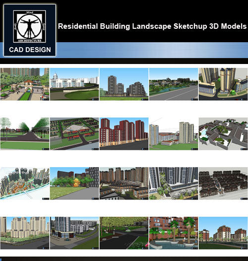 【Sketchup 3D Models】20 Types of Residential Building Landscape Sketchup 3D Models  V.4 - CAD Design | Download CAD Drawings | AutoCAD Blocks | AutoCAD Symbols | CAD Drawings | Architecture Details│Landscape Details | See more about AutoCAD, Cad Drawing and Architecture Details