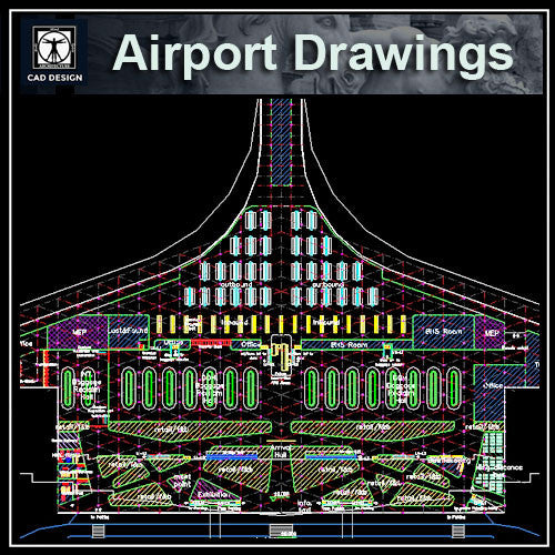 Airport Cad Drawings 2 - CAD Design | Download CAD Drawings | AutoCAD Blocks | AutoCAD Symbols | CAD Drawings | Architecture Details│Landscape Details | See more about AutoCAD, Cad Drawing and Architecture Details
