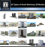 【Sketchup 3D Models】20 Types of Hotel Sketchup 3D Models  V.1 - CAD Design | Download CAD Drawings | AutoCAD Blocks | AutoCAD Symbols | CAD Drawings | Architecture Details│Landscape Details | See more about AutoCAD, Cad Drawing and Architecture Details