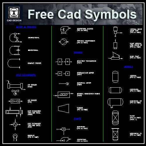 Free Equipment Symbol Blocks - CAD Design | Download CAD Drawings | AutoCAD Blocks | AutoCAD Symbols | CAD Drawings | Architecture Details│Landscape Details | See more about AutoCAD, Cad Drawing and Architecture Details
