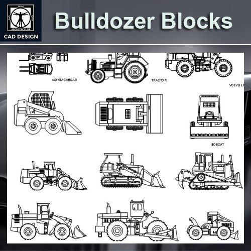 Bulldozer Blocks - CAD Design | Download CAD Drawings | AutoCAD Blocks | AutoCAD Symbols | CAD Drawings | Architecture Details│Landscape Details | See more about AutoCAD, Cad Drawing and Architecture Details