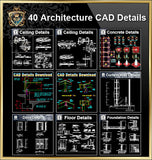 【All Architecture CAD Details Collections】  (Total 40 Best Collections) - CAD Design | Download CAD Drawings | AutoCAD Blocks | AutoCAD Symbols | CAD Drawings | Architecture Details│Landscape Details | See more about AutoCAD, Cad Drawing and Architecture Details