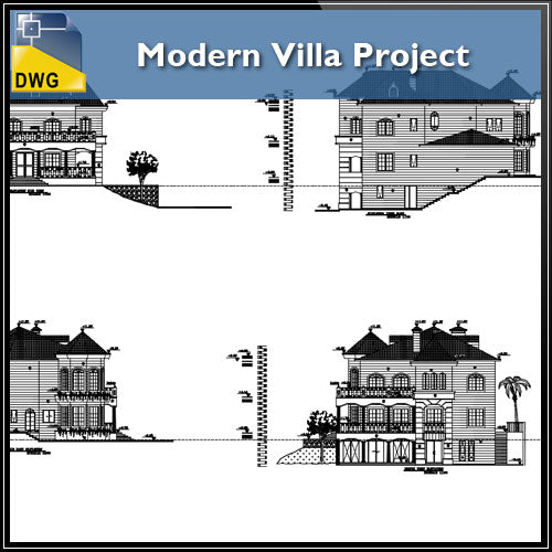 Modern Villa Project - CAD Design | Download CAD Drawings | AutoCAD Blocks | AutoCAD Symbols | CAD Drawings | Architecture Details│Landscape Details | See more about AutoCAD, Cad Drawing and Architecture Details