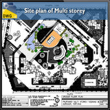 Site plan of Multi storey - CAD Design | Download CAD Drawings | AutoCAD Blocks | AutoCAD Symbols | CAD Drawings | Architecture Details│Landscape Details | See more about AutoCAD, Cad Drawing and Architecture Details