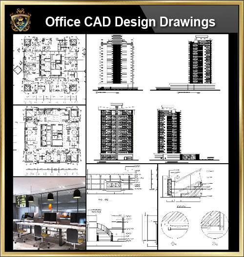 Autocad Business Example Office, Commercial building, mixed business | CAD Download – CAD Design ...