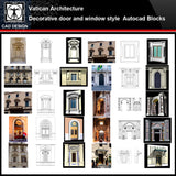 ★【Vatican Architecture Style Design】Vatican architecture · Decorative door and window style CAD Drawings - CAD Design | Download CAD Drawings | AutoCAD Blocks | AutoCAD Symbols | CAD Drawings | Architecture Details│Landscape Details | See more about AutoCAD, Cad Drawing and Architecture Details