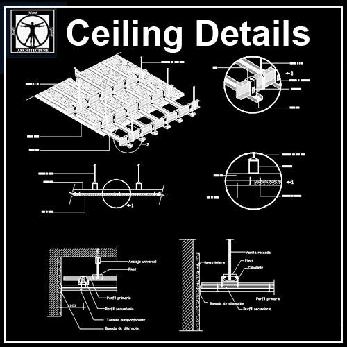 Free Ceiling Details 1 - CAD Design | Download CAD Drawings | AutoCAD Blocks | AutoCAD Symbols | CAD Drawings | Architecture Details│Landscape Details | See more about AutoCAD, Cad Drawing and Architecture Details