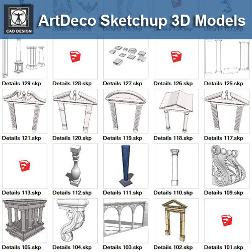 European Architecture Elements 3D Models-Sketchup 3D Models - CAD Design | Download CAD Drawings | AutoCAD Blocks | AutoCAD Symbols | CAD Drawings | Architecture Details│Landscape Details | See more about AutoCAD, Cad Drawing and Architecture Details