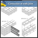 Connection of Walls Joint with Isometric view design drawing - CAD Design | Download CAD Drawings | AutoCAD Blocks | AutoCAD Symbols | CAD Drawings | Architecture Details│Landscape Details | See more about AutoCAD, Cad Drawing and Architecture Details